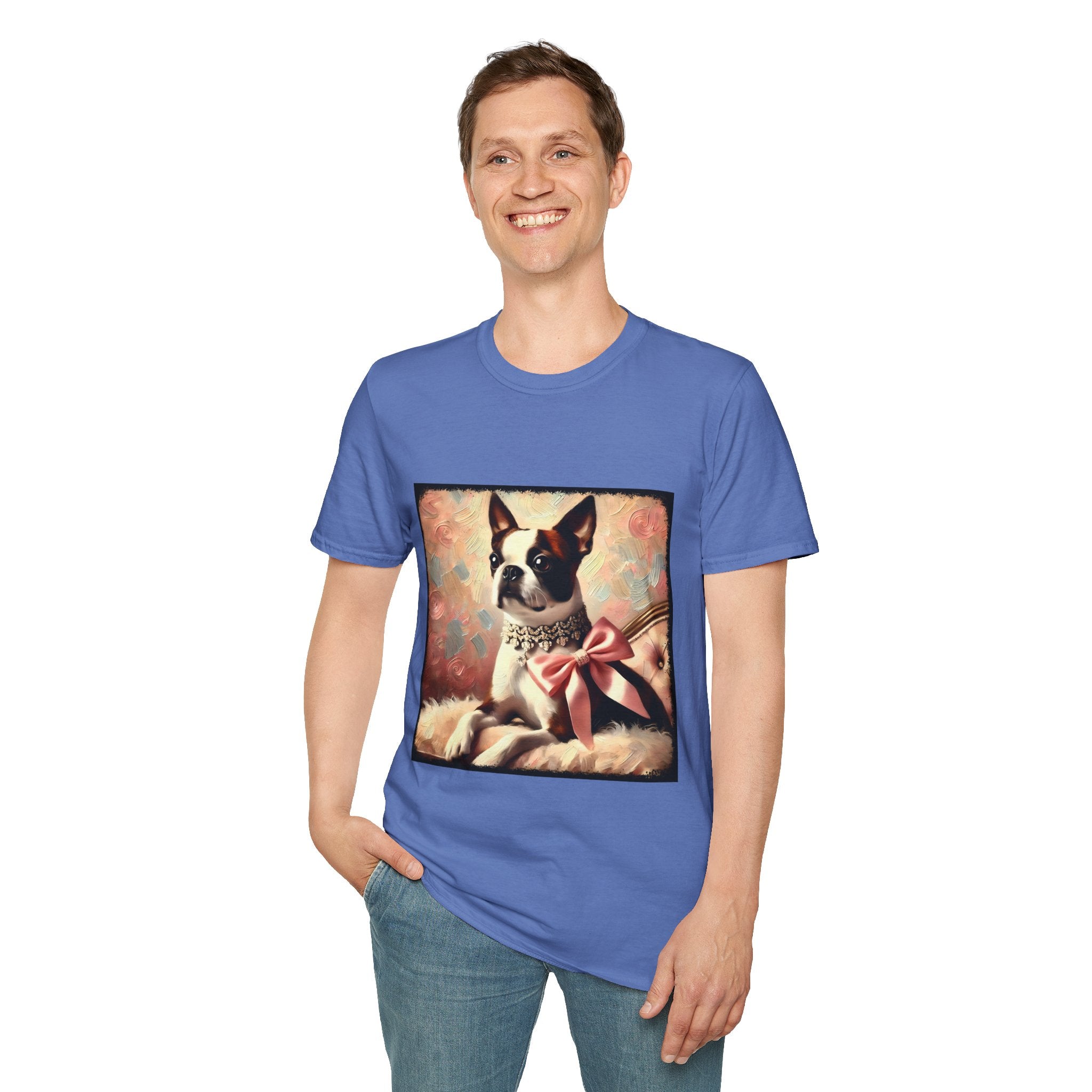 Boston Terrier Pink Bow Classic | Unisex Dog T-Shirt