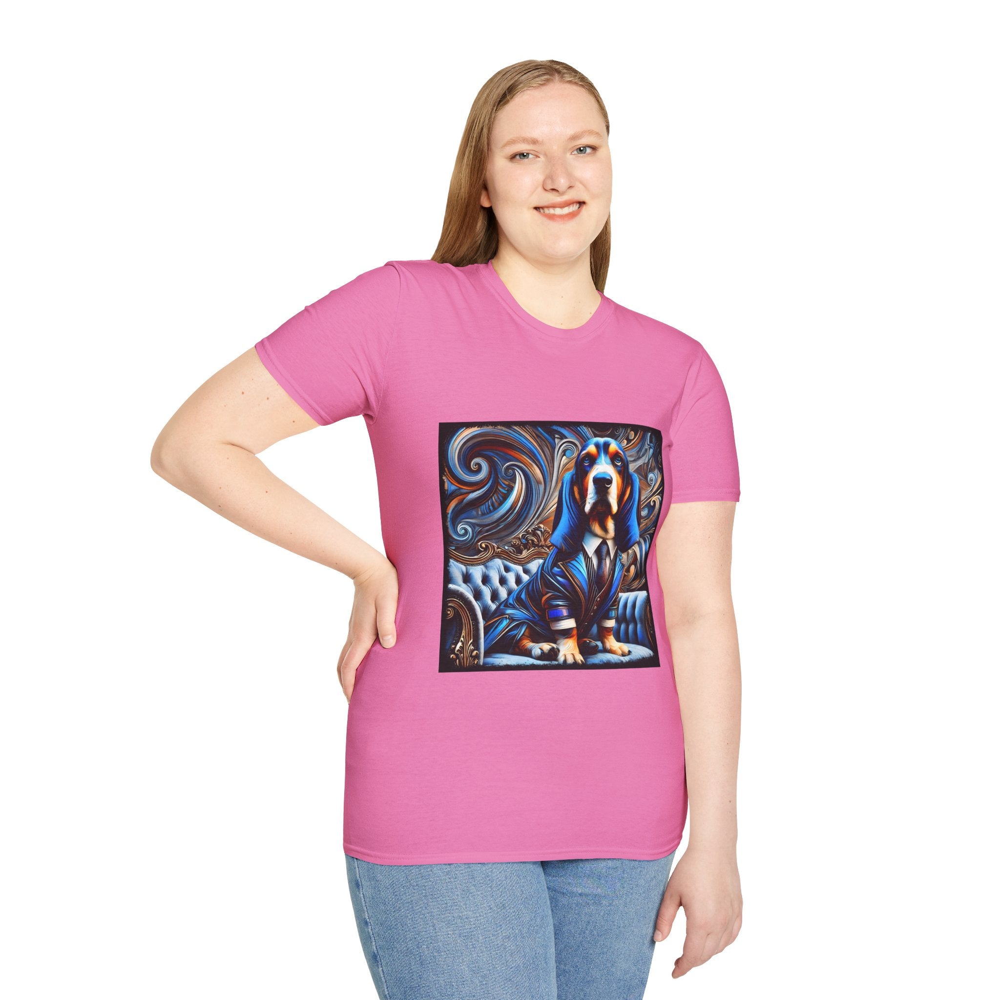 Basset Hound Bold Blue Feels | Unisex Dog T-Shirt
