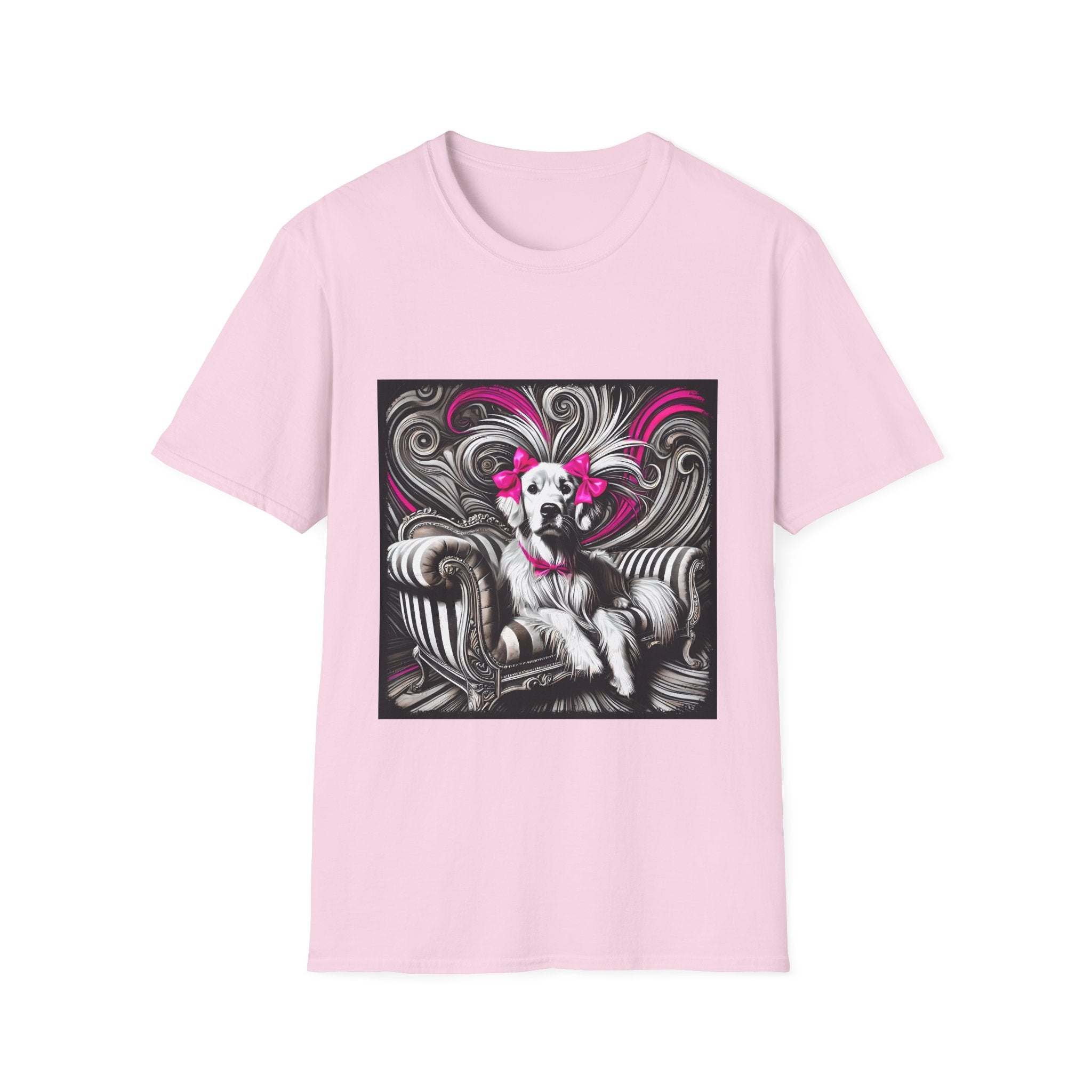 Golden Retriever Shirt | B&W Pink Bow Bold Dog Lover Tee