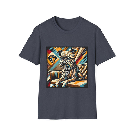 Brussels Griffon Vivid Geometric design dog lover unisex t-shirt in heather navy