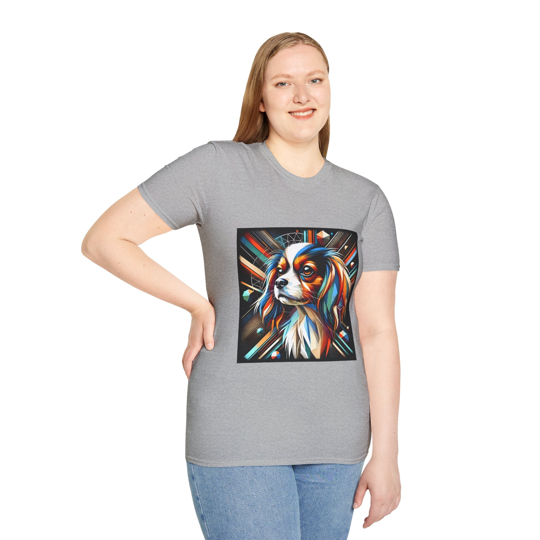 Cavalier King Charles Spaniel Multicolored Geometric | Unisex Dog T-Shirt