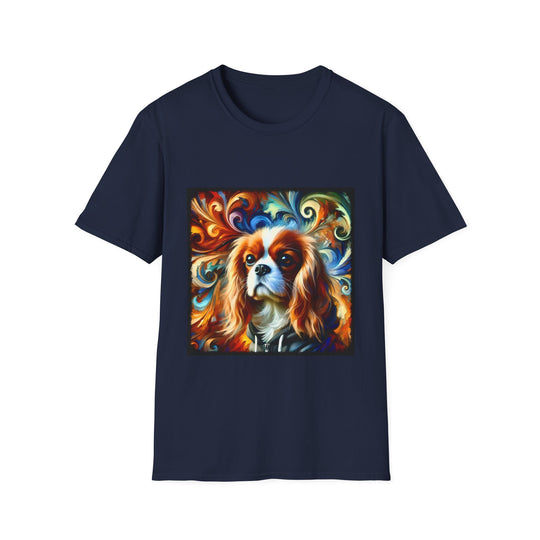 Cavalier King Charles Spaniel Epic Swirl design dog lover unisex t-shirt in navy
