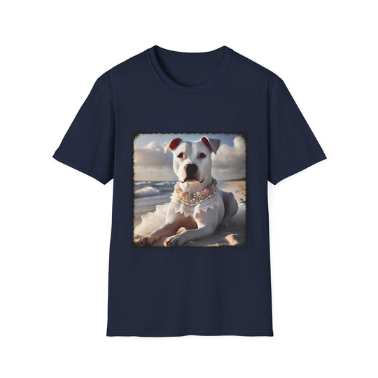 American Pit Bull Terrier Seashell Sweetie design dog lover unisex t-shirt in navy