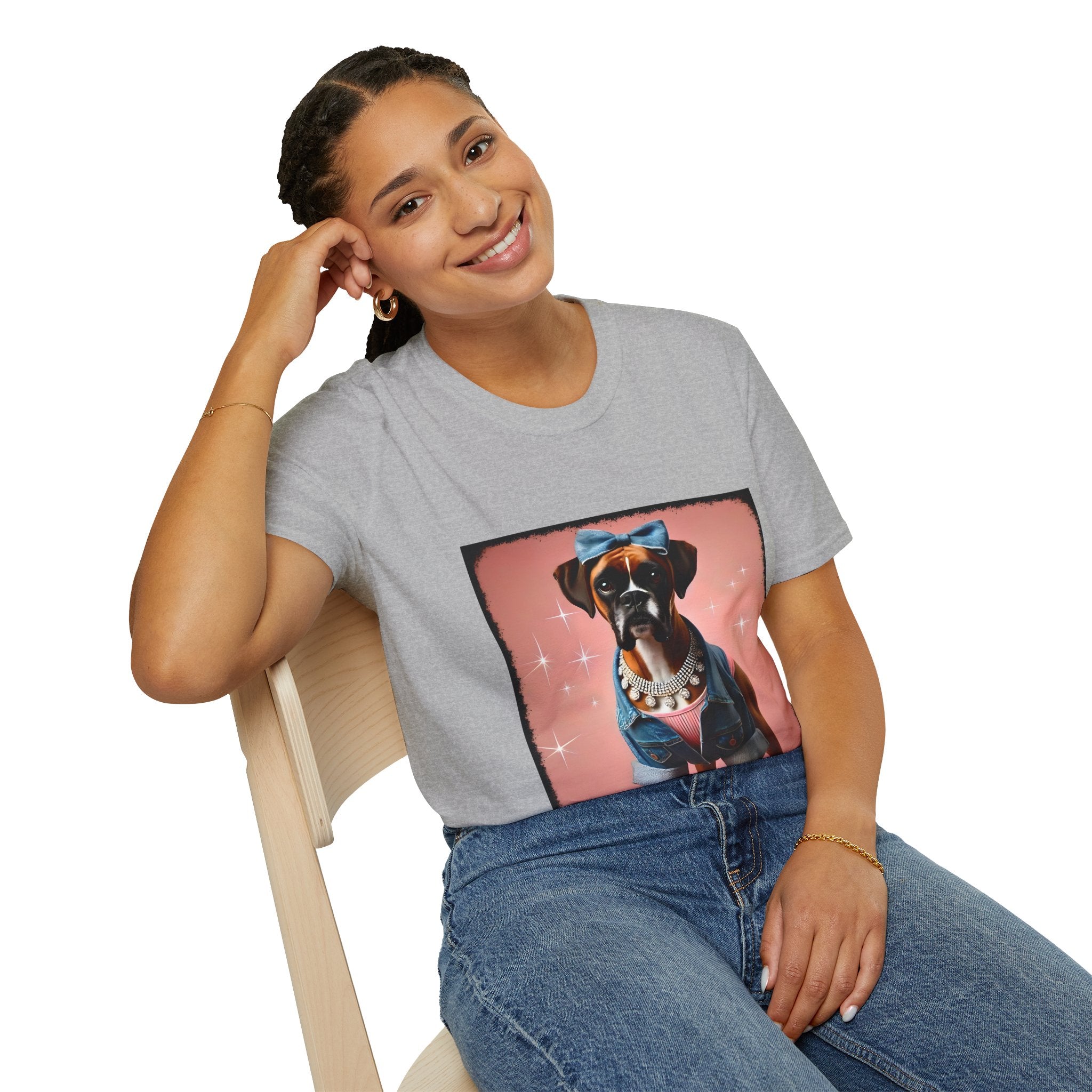 Boxer Denim Darling | Unisex Dog T-Shirt