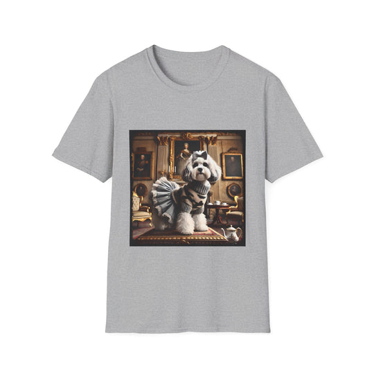 Cavapoo Posh Camo Chic design dog lover unisex t-shirt in sport grey