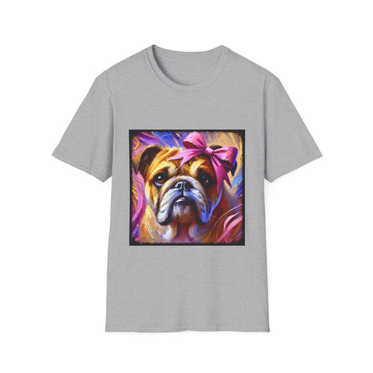 Bulldog Stunning Classic design dog lover unisex t-shirt in sport grey