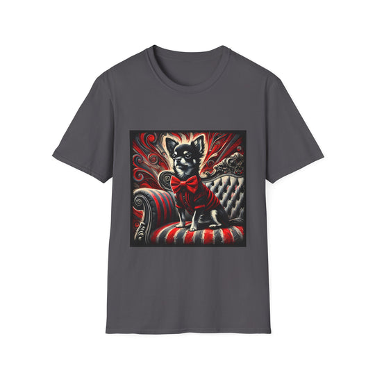 Chihuahua Red Rocker design dog lover unisex t-shirt in charcoal