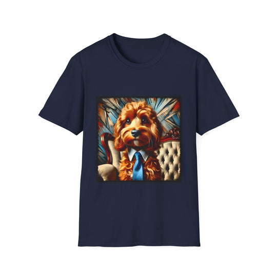 Cockapoo Handsome Gent design dog lover unisex t-shirt in navy