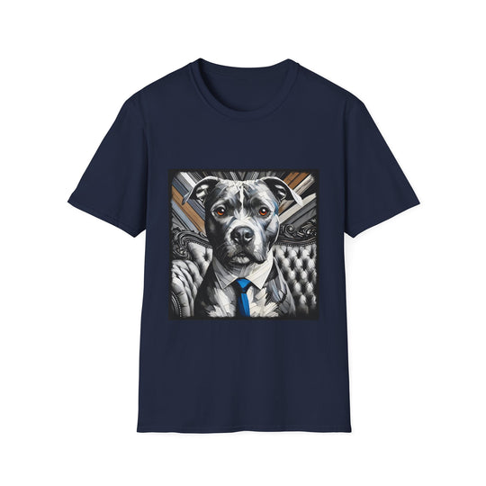 American Pit Bull Terrier B&W Bold Eyes design dog lover unisex t-shirt in navy