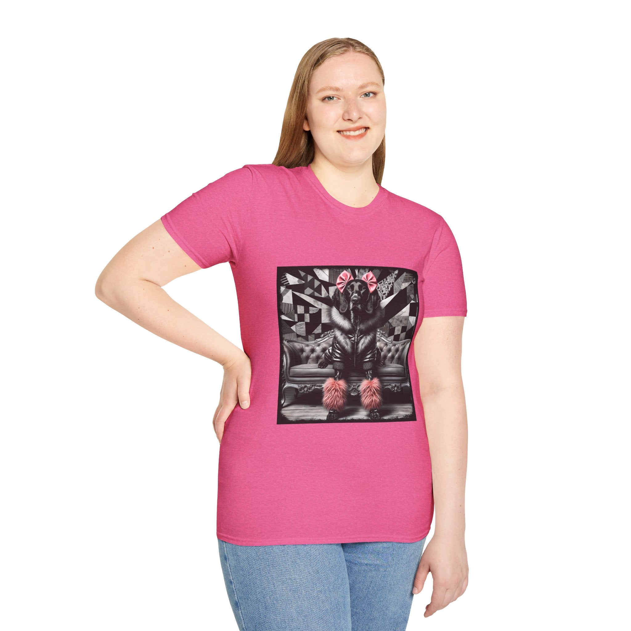 German Shorthaired Pointer B&W Pink Bow Rocker | Unisex Dog T-Shirt