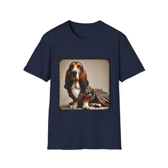Basset Hound Pageant Pup design dog lover unisex t-shirt in navy