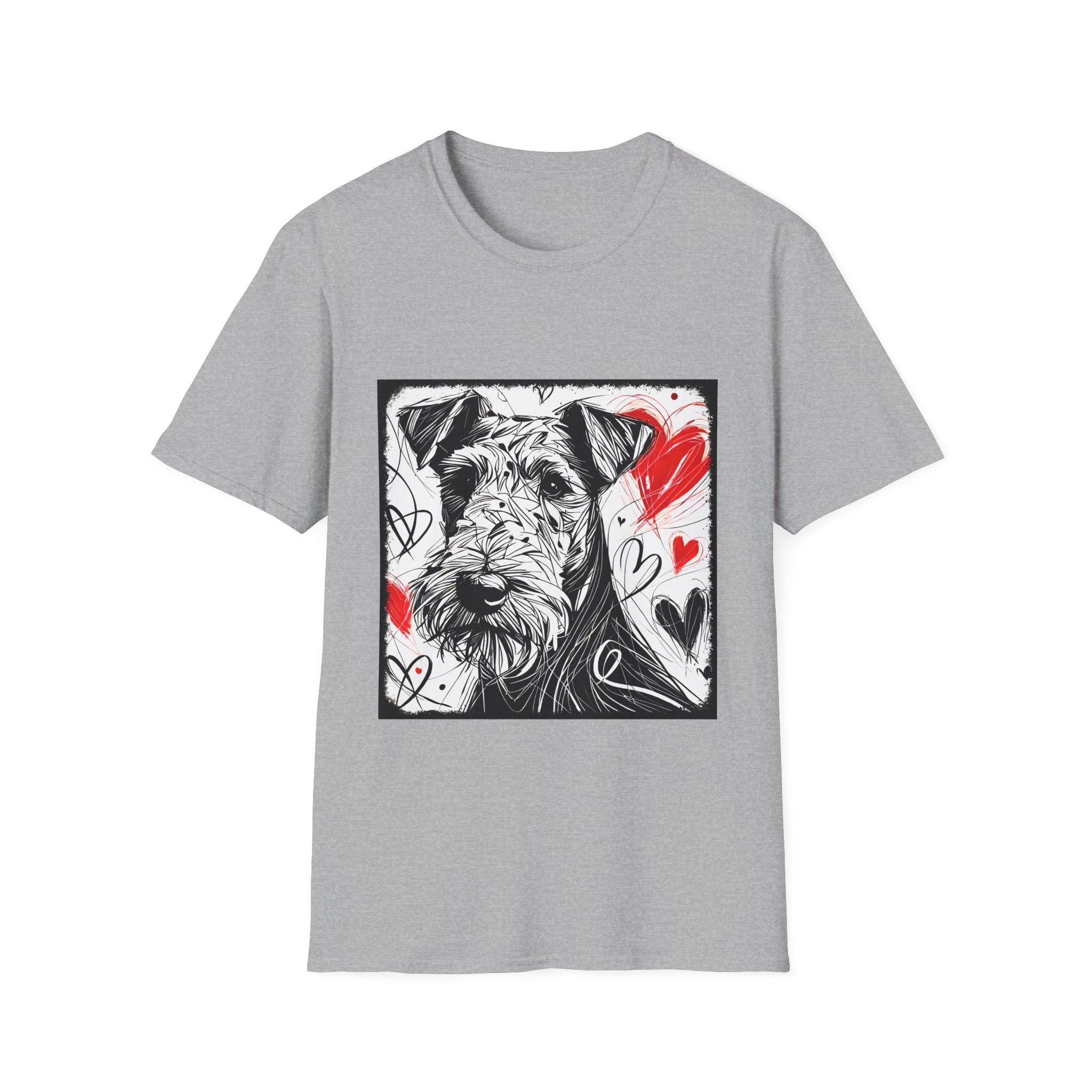 Airedale Terrier Shirt | Bold Heart Sketch Dog Lover Tee
