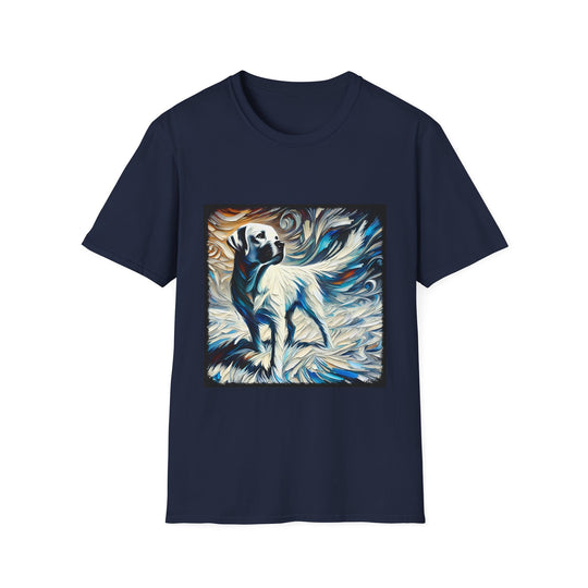 Labrador Retriever Snow Swirl design dog lover unisex t-shirt in navy