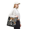 Pembroke Welsh Corgi Tote Bag Tux Luxe Dog Lover Gift tote bag in white