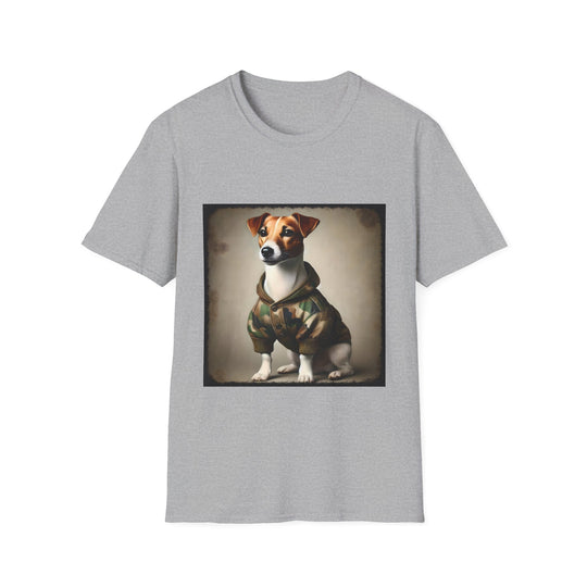 Jack Russell Terrier Camo Cutie design dog lover unisex t-shirt in sport grey