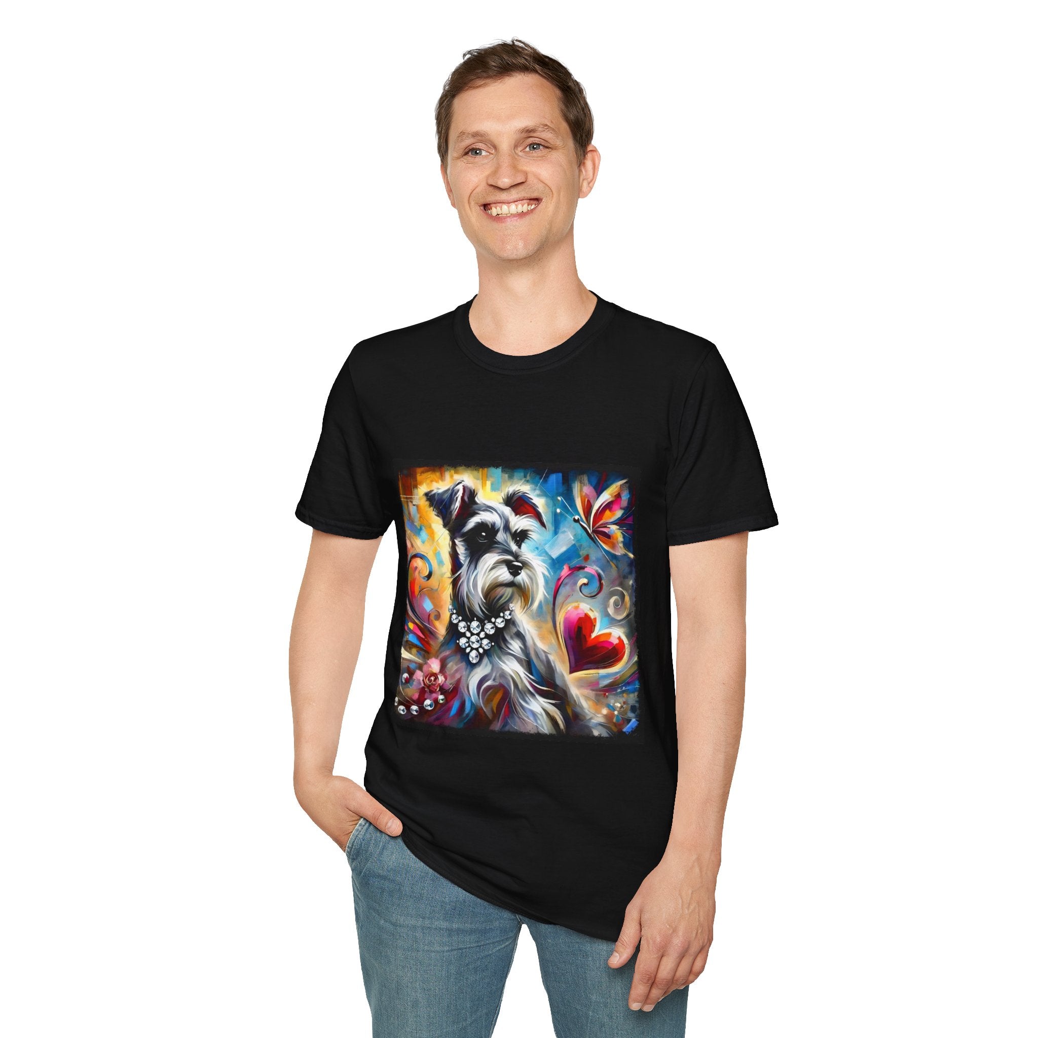 Schnauzer Bold Butterfly Classic | Unisex Dog T-Shirt