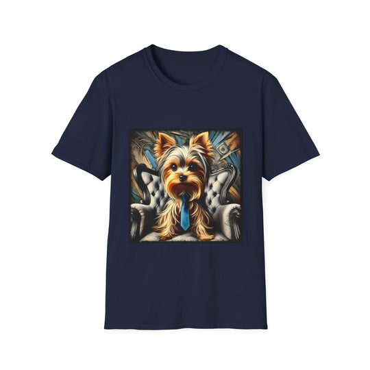 Yorkshire Terrier Handsome Dude design dog lover unisex t-shirt in navy
