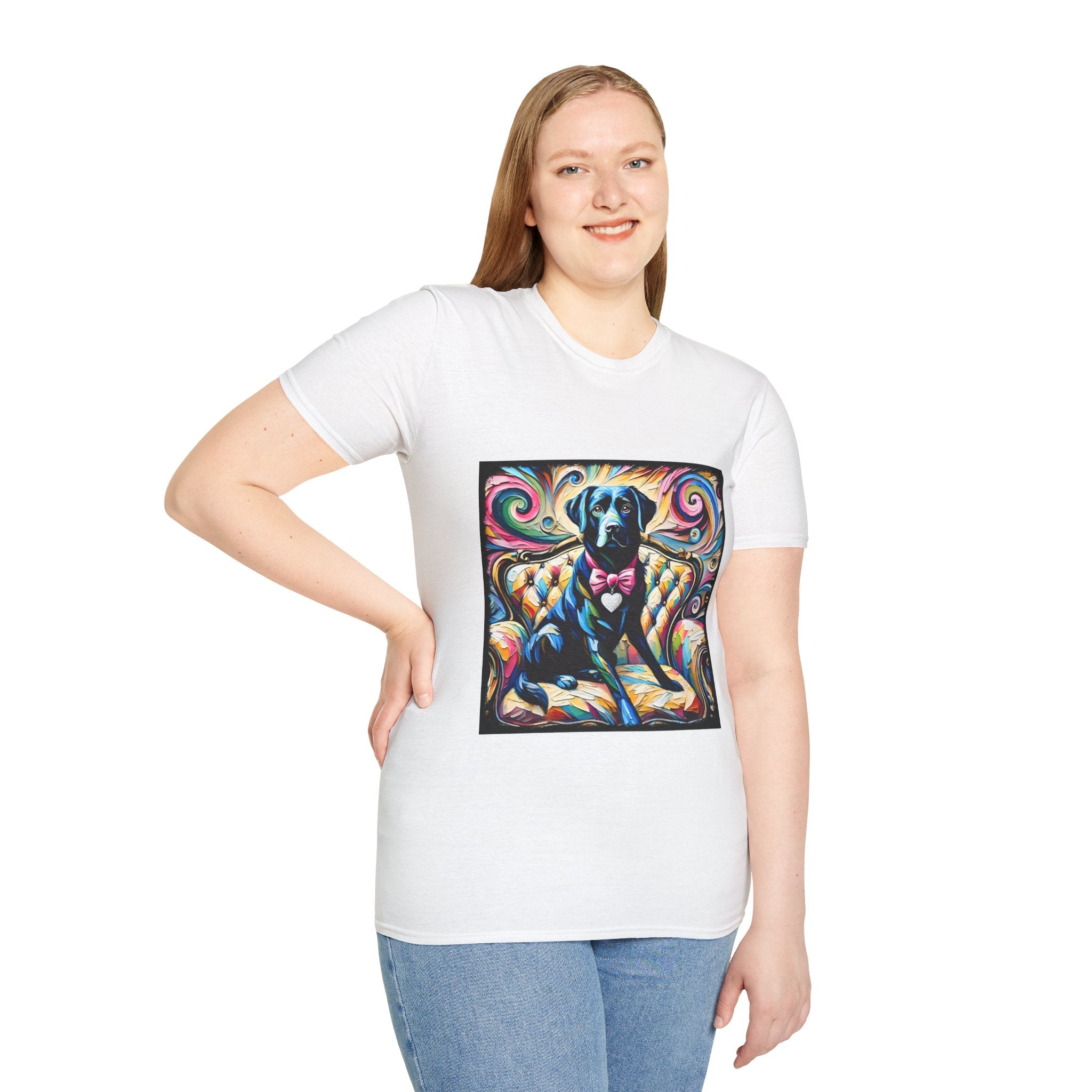 Labrador Retriever Pink Bow Swirl | Unisex Dog T-Shirt