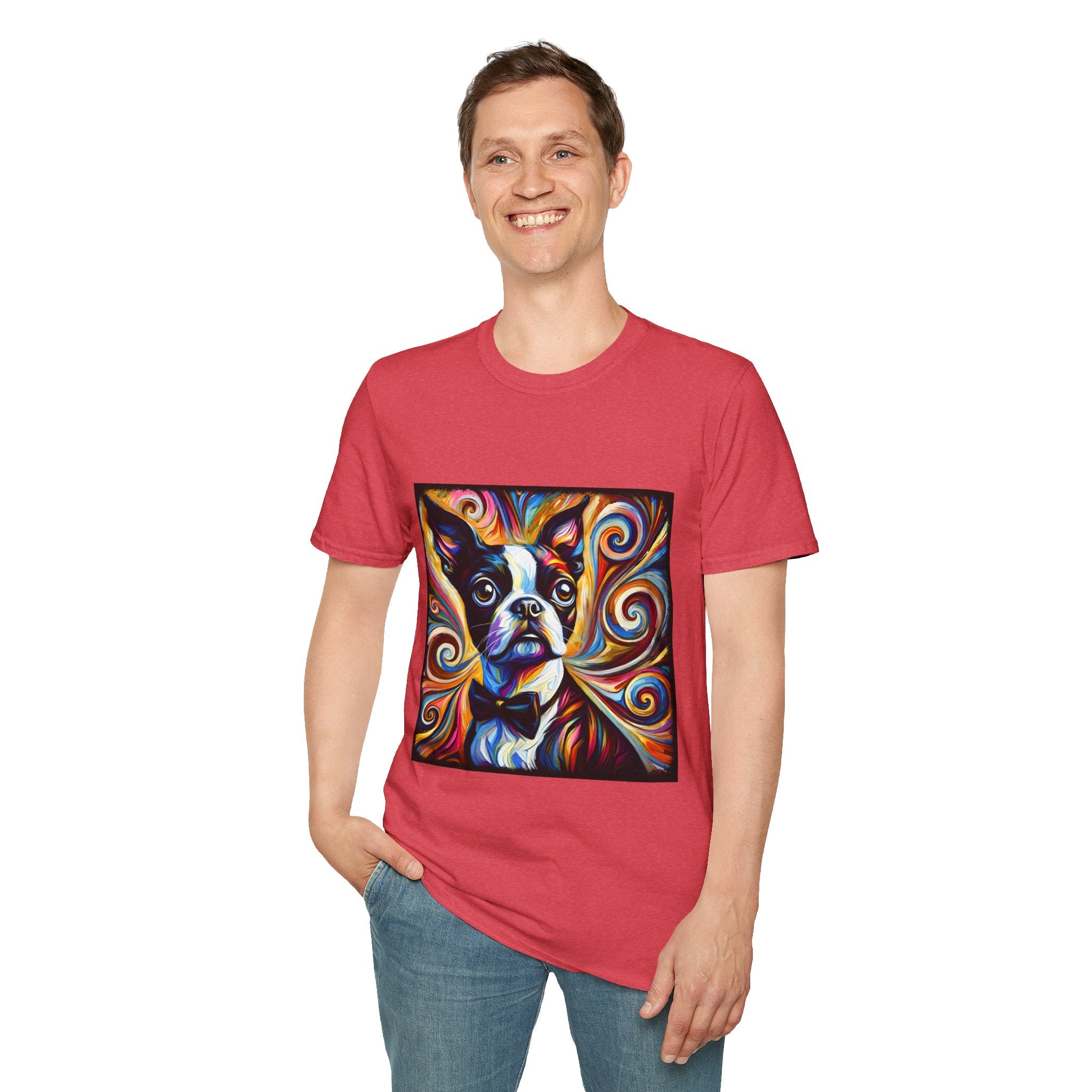Boston Terrier Bowtie Swirl | Unisex Dog T-Shirt