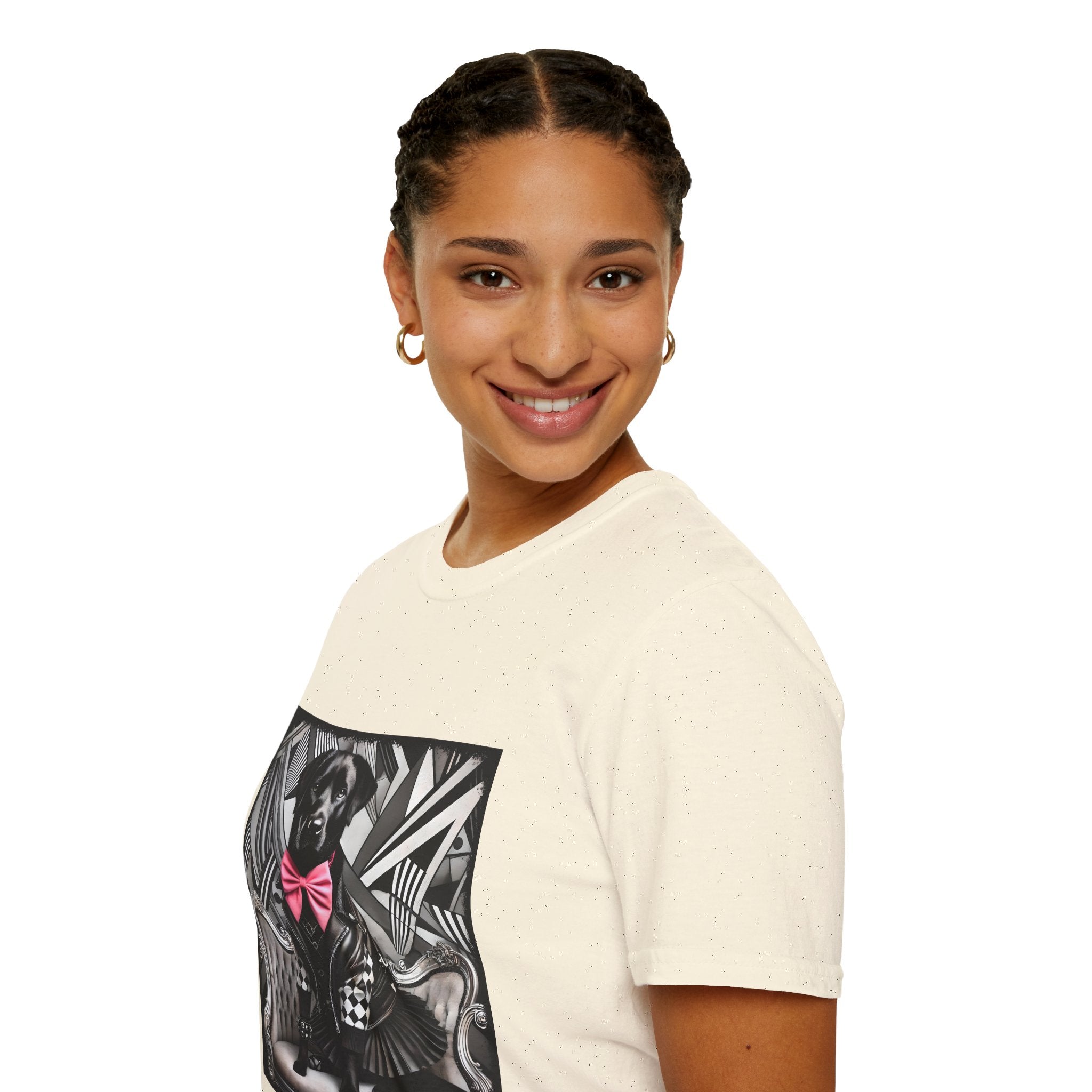 Labrador Retriever B&W Pink Bow Bold | Unisex Dog T-Shirt