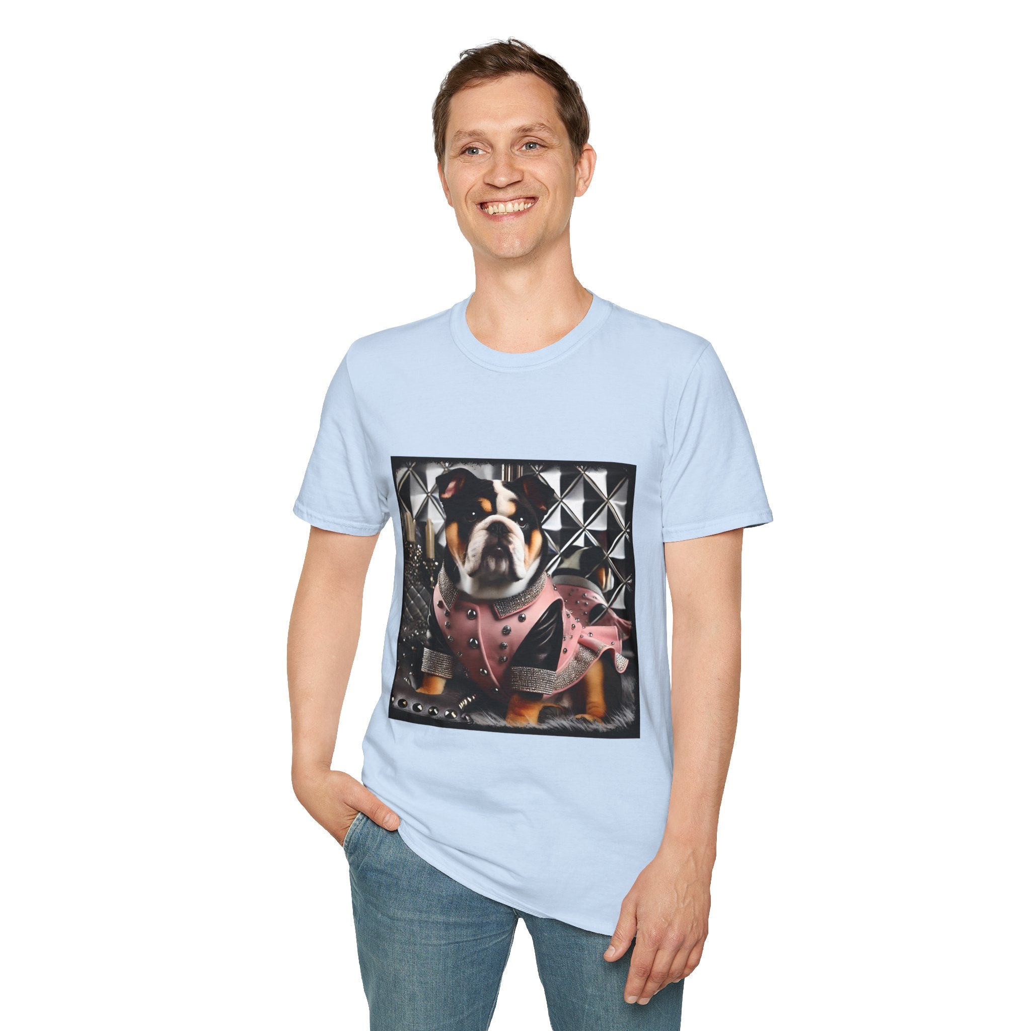 Bulldog Pink Rocker | Unisex Dog T-Shirt