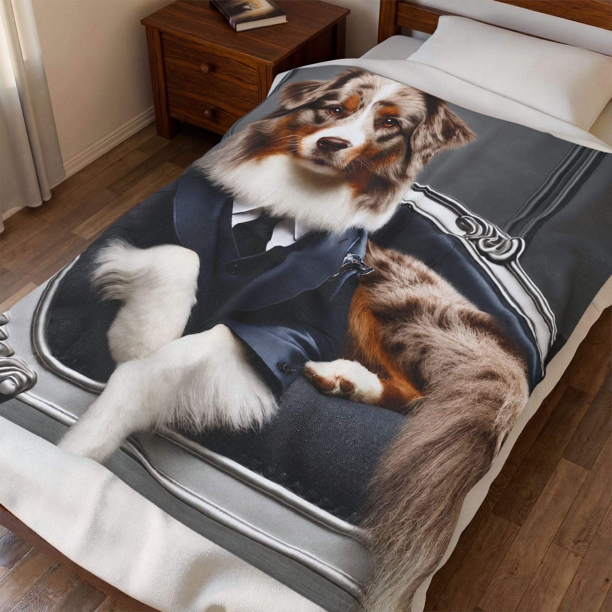 Australian Shepherd Blanket | Handsome Gentleman Dog Lover Gift