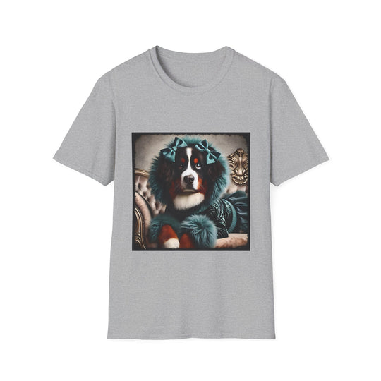 Bernese Mountain Dog Velvet and Fur design dog lover unisex t-shirt in sport grey