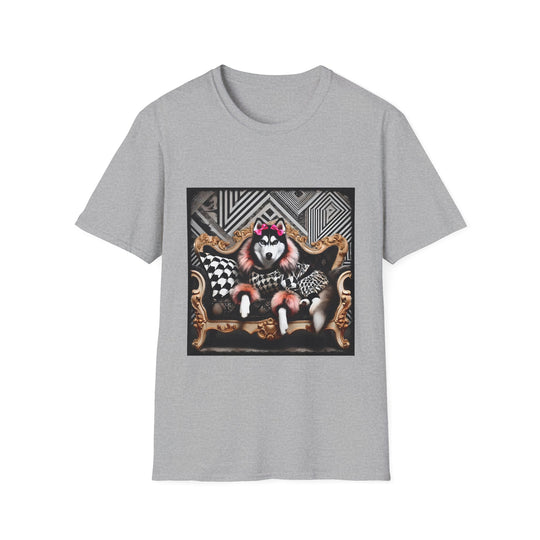 Siberian Husky Fierce Fashionista design dog lover unisex t-shirt in sport grey