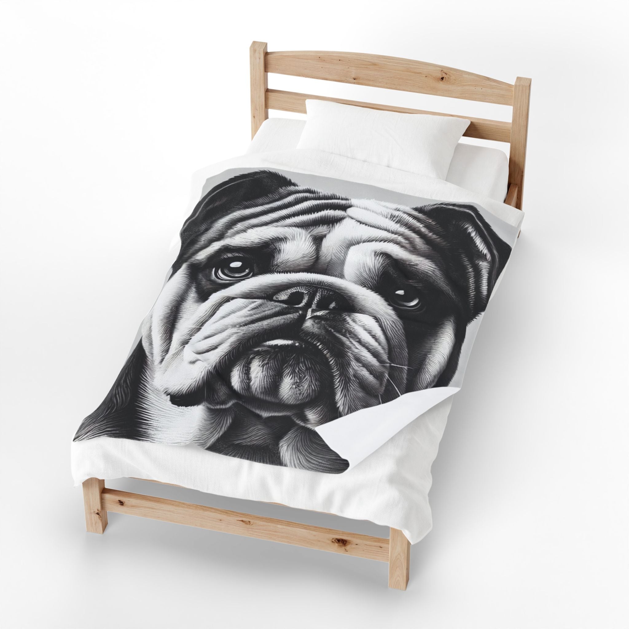 Bulldog Blanket | Plush Portrait Dog Lover Gift