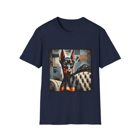 Doberman Pinscher Mini Muse design dog lover unisex t-shirt in navy