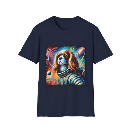 Cavalier King Charles Spaniel Space Pup design dog lover unisex t-shirt in navy