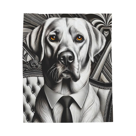 Labrador Retriever Blanket B&W Sweet Brown Eyes Dog Lover Gift velveteen plush blanket