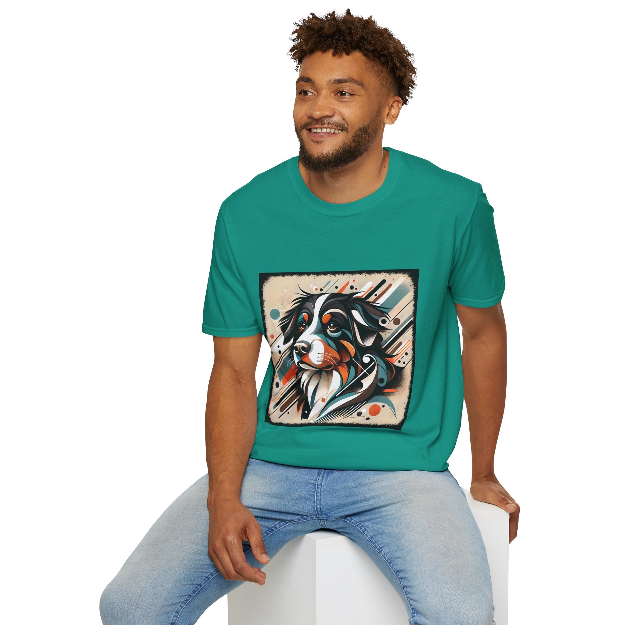 Bernese Mountain Dog Warm Geometric | Unisex Dog T-Shirt