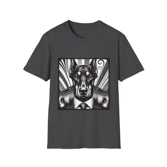 Doberman Pinscher B&W Bold Eyes design dog lover unisex t-shirt in dark heather