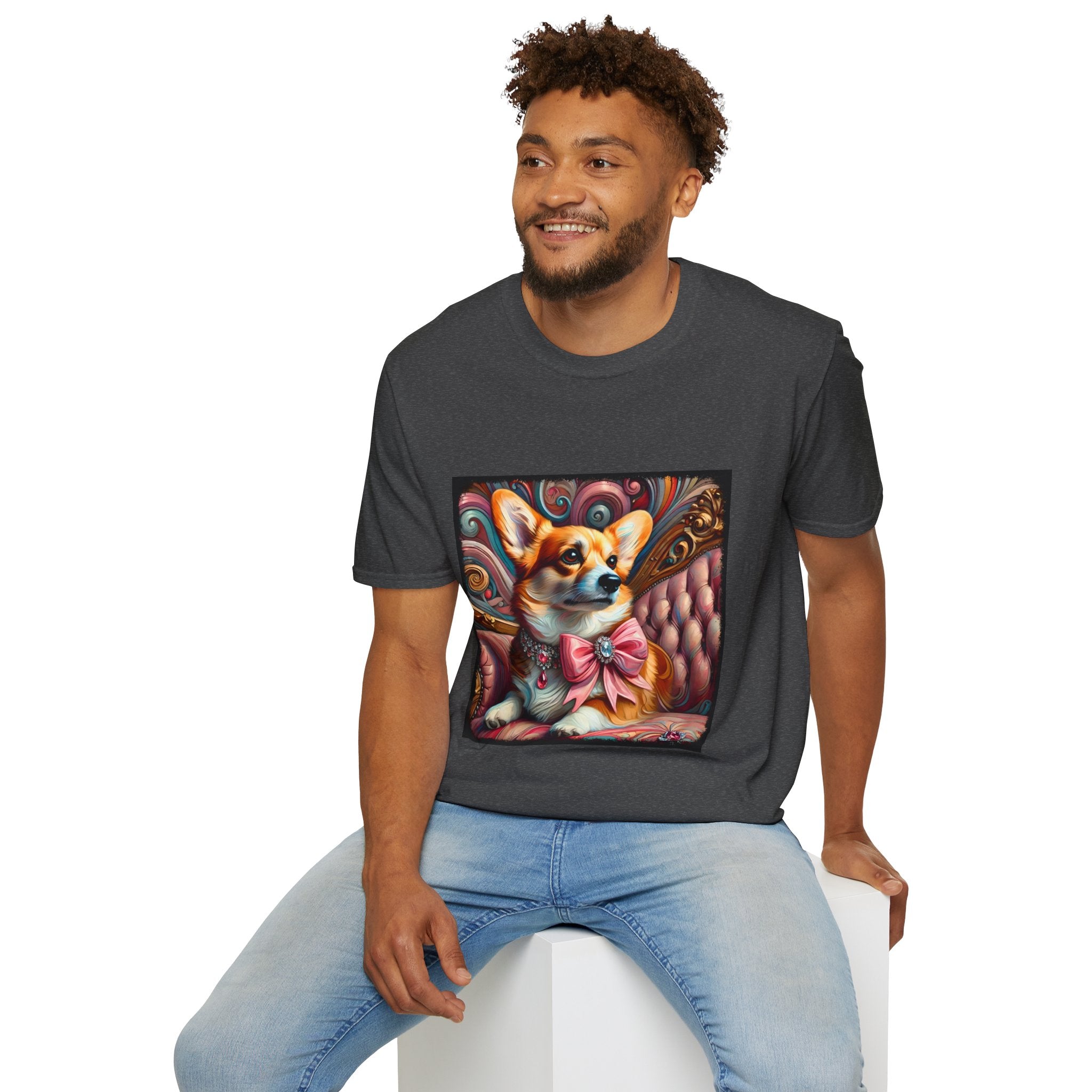 Pembroke Welsh Corgi Pink Swirl | Unisex Dog T-Shirt