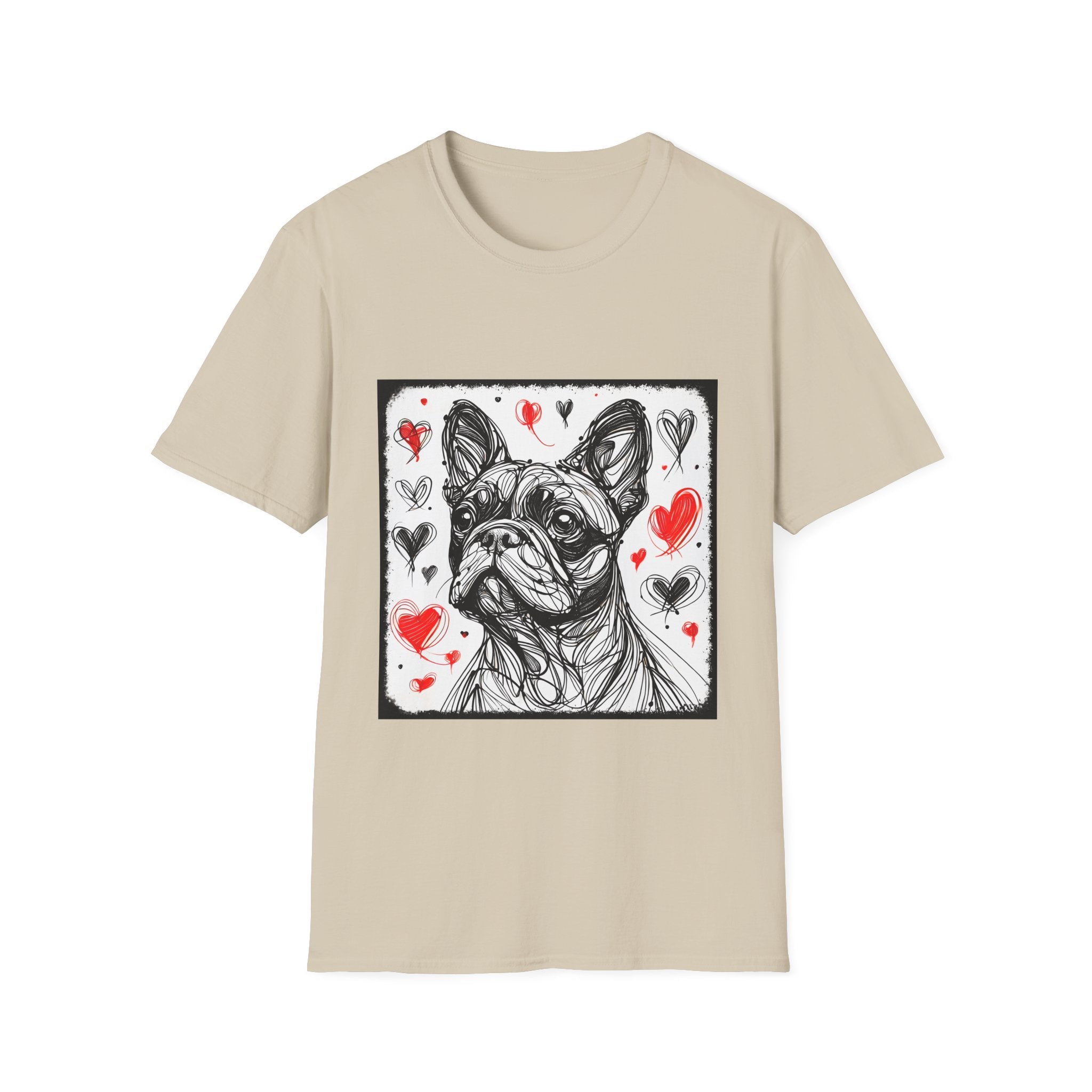 French Bulldog Shirt | Bold Heart Sketch Dog Lover Tee
