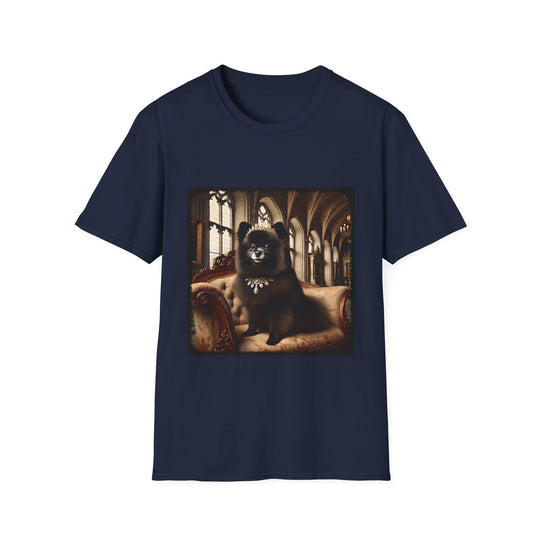Pomeranian Posh Diva design dog lover unisex t-shirt in navy
