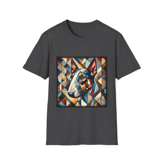 Bull Terrier Warm Geometric design dog lover unisex t-shirt in dark heather