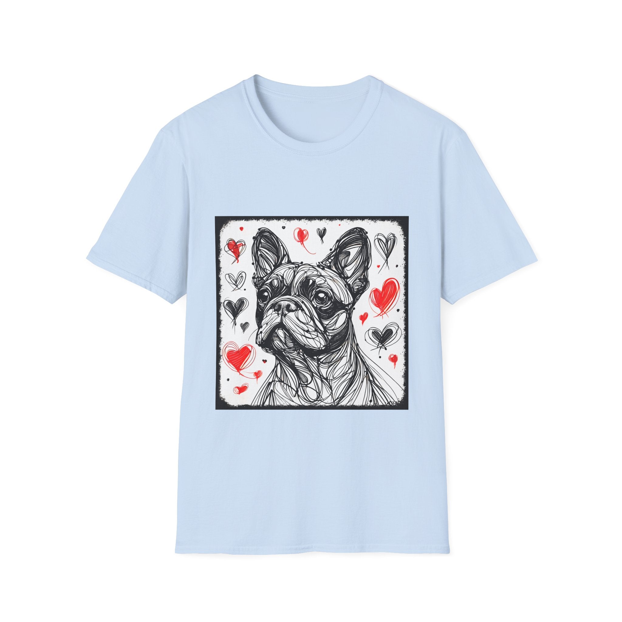 French Bulldog Shirt | Bold Heart Sketch Dog Lover Tee