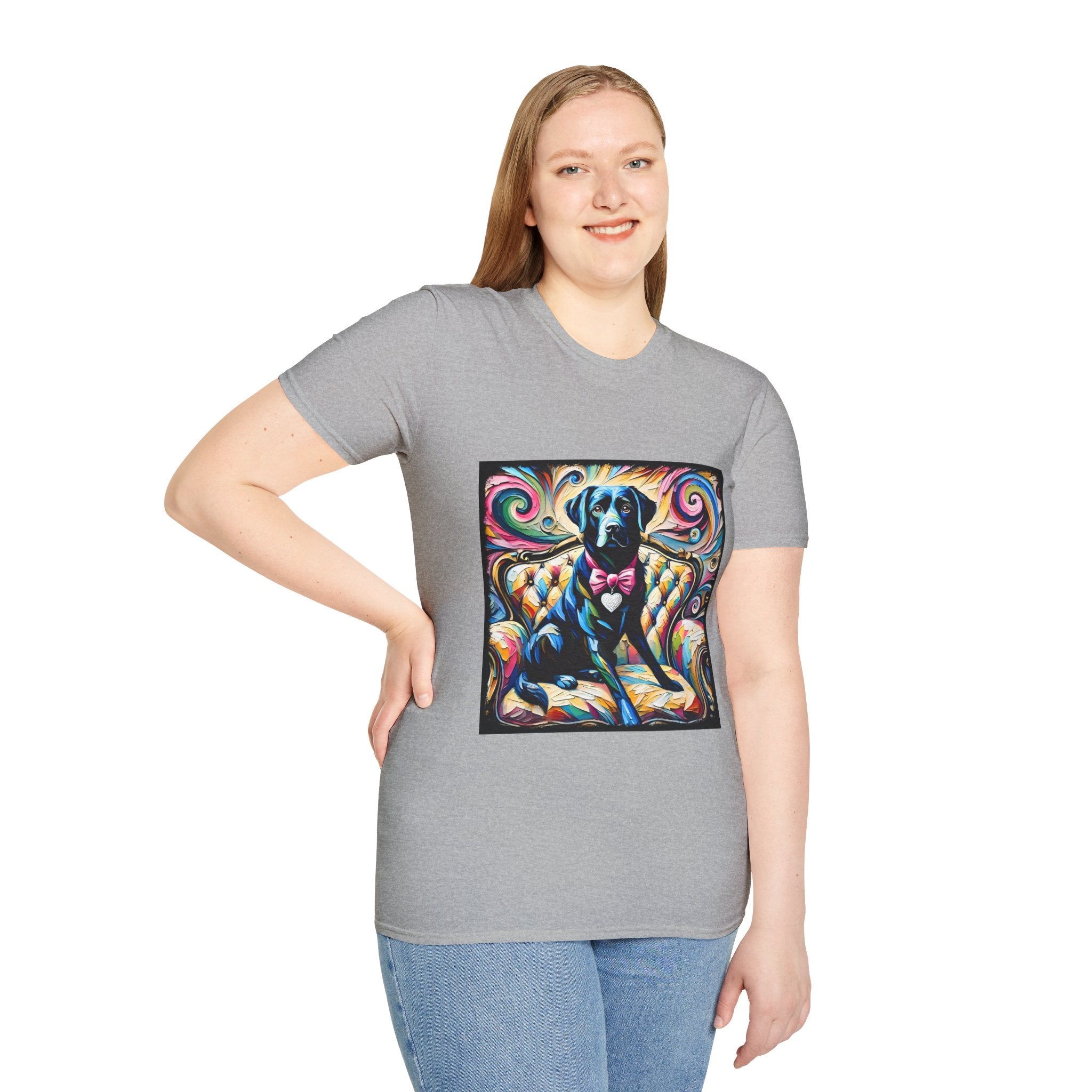 Labrador Retriever Pink Bow Swirl | Unisex Dog T-Shirt