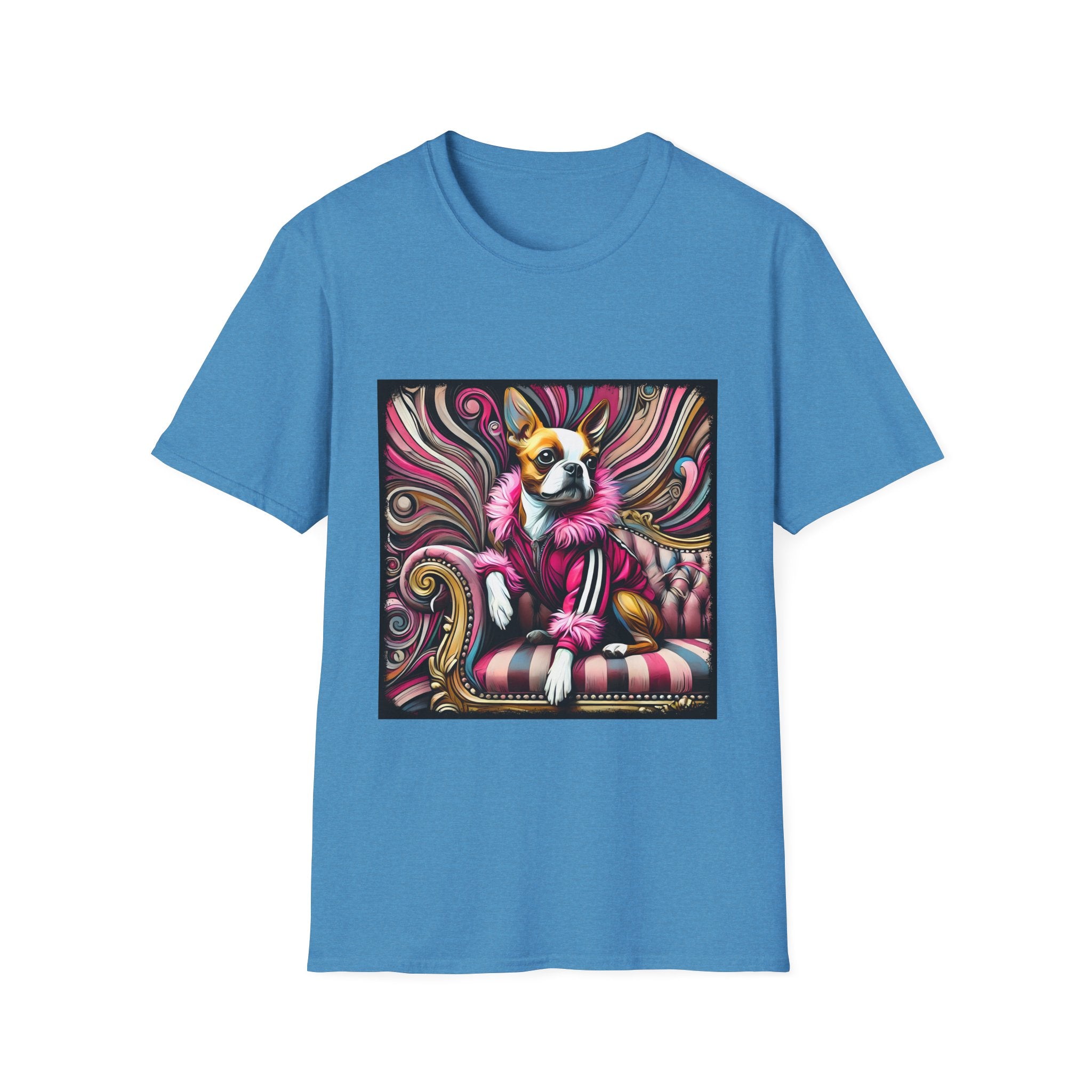 Boston Terrier Pink Rocker | Unisex Dog T-Shirt