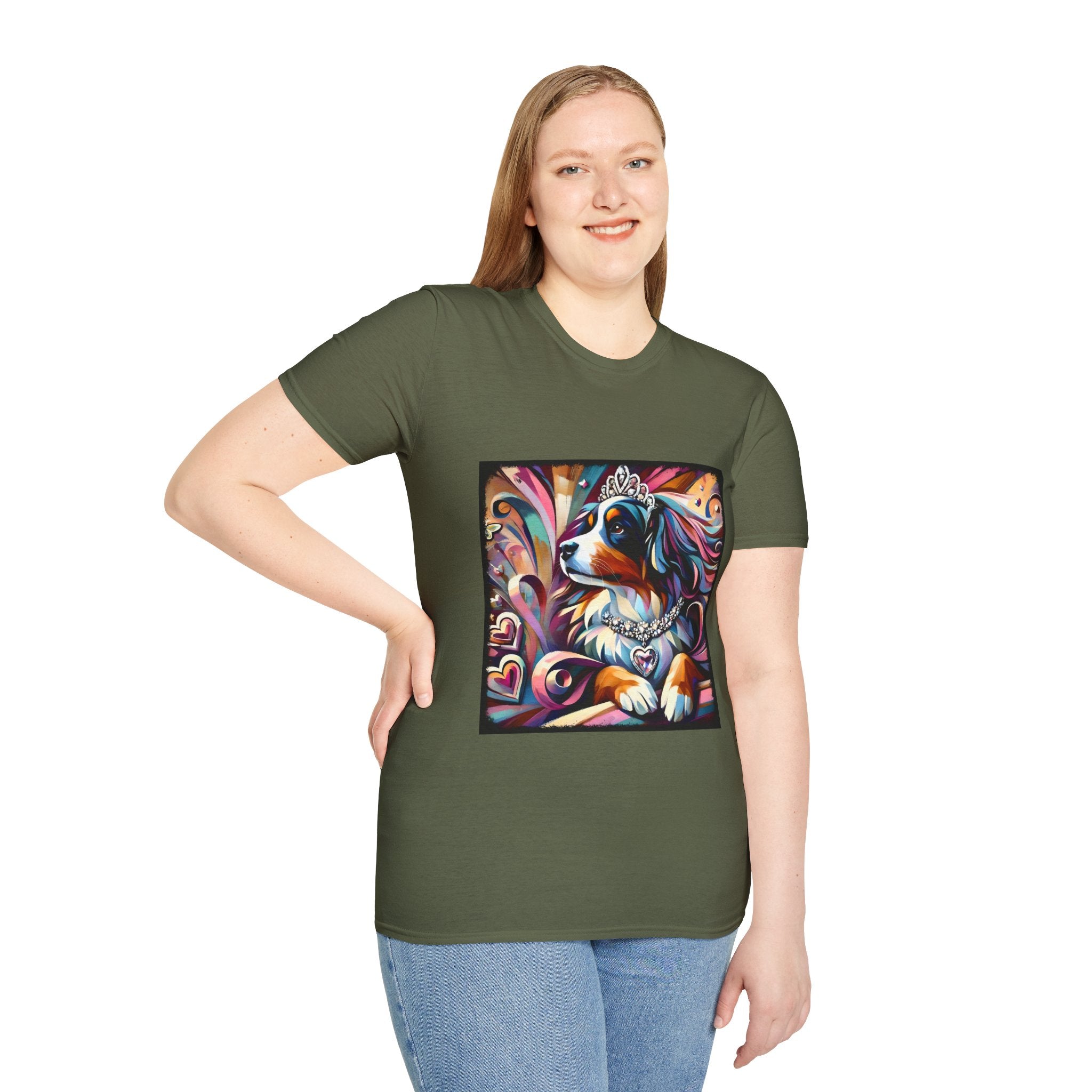 Bernese Mountain Dog Diamond Heart Swirl | Unisex Dog T-Shirt