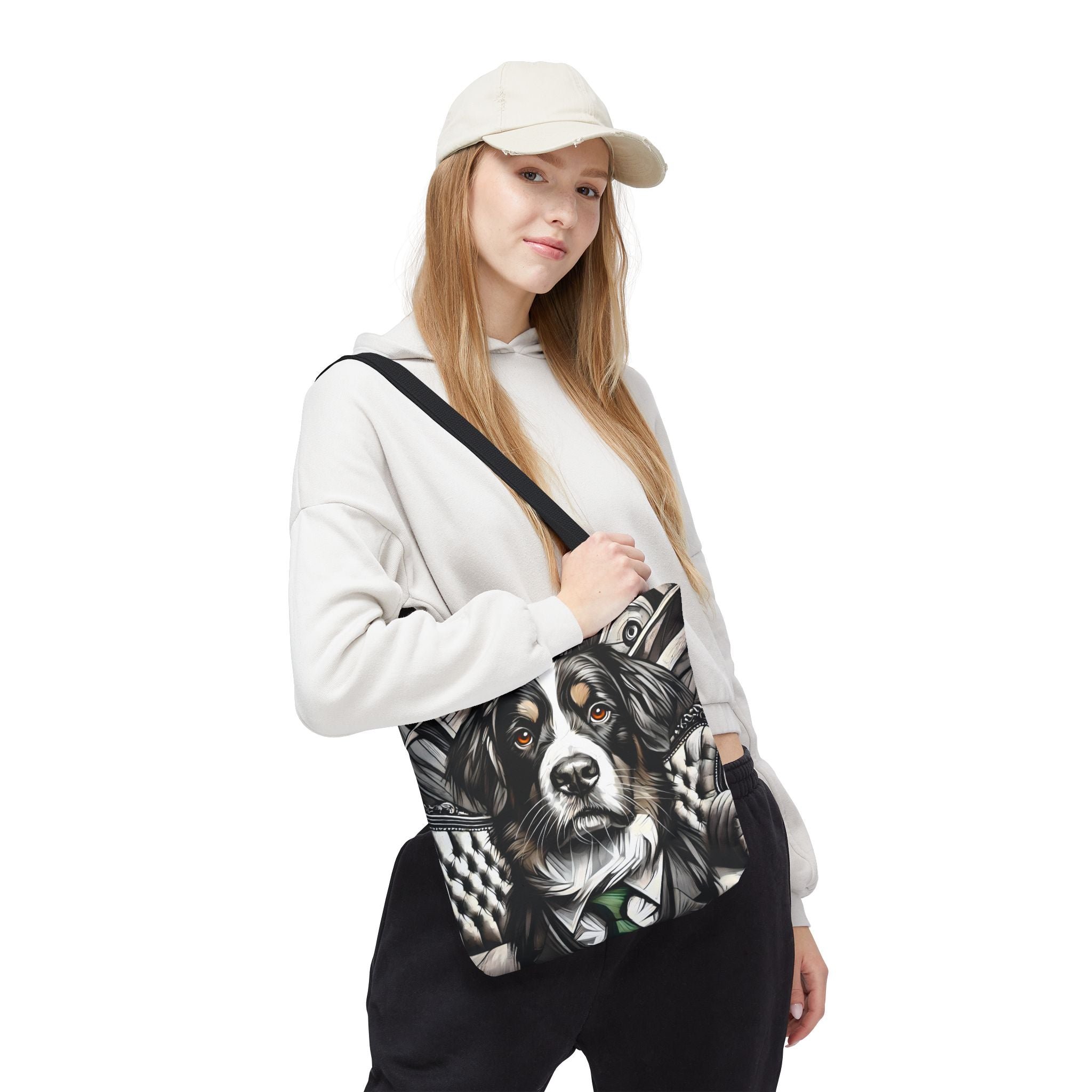 Bernese Mountain Dog Tote Bag | B&W Bold Eyes Dog Lover Gift