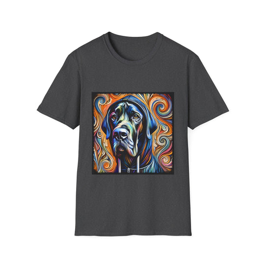 Great Dane Relaxed Swirl II design dog lover unisex t-shirt in dark heather