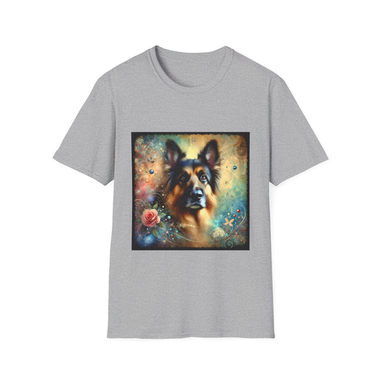 German Shepherd Rose Classic design dog lover unisex t-shirt in sport grey