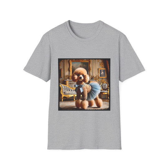 Poodle Poised Class design dog lover unisex t-shirt in sport grey