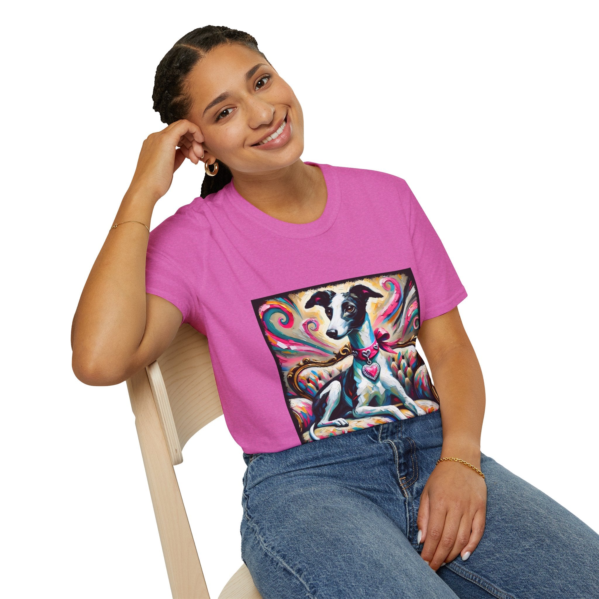 Greyhound Pink Heart Classic | Unisex Dog T-Shirt