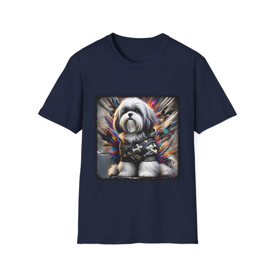 Shih Tzu Bold Camo Classic design dog lover unisex t-shirt in navy
