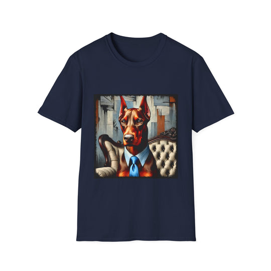 Doberman Pinscher Style Supreme design dog lover unisex t-shirt in navy