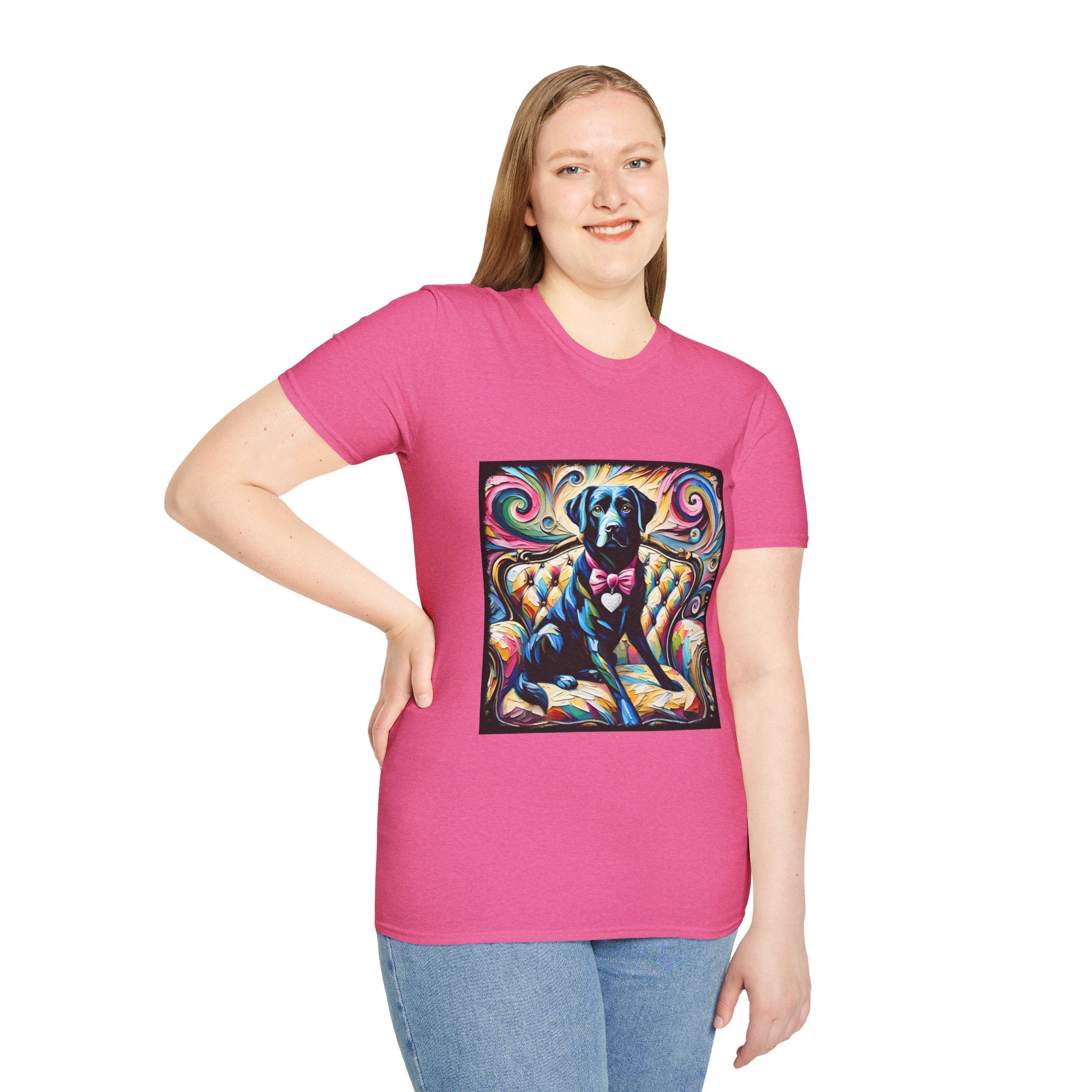 Labrador Retriever Pink Bow Swirl | Unisex Dog T-Shirt